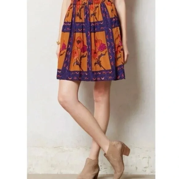 Anthropologie Maeve Beaded Persicum Floral Skirt Size M - Picture 3 of 13